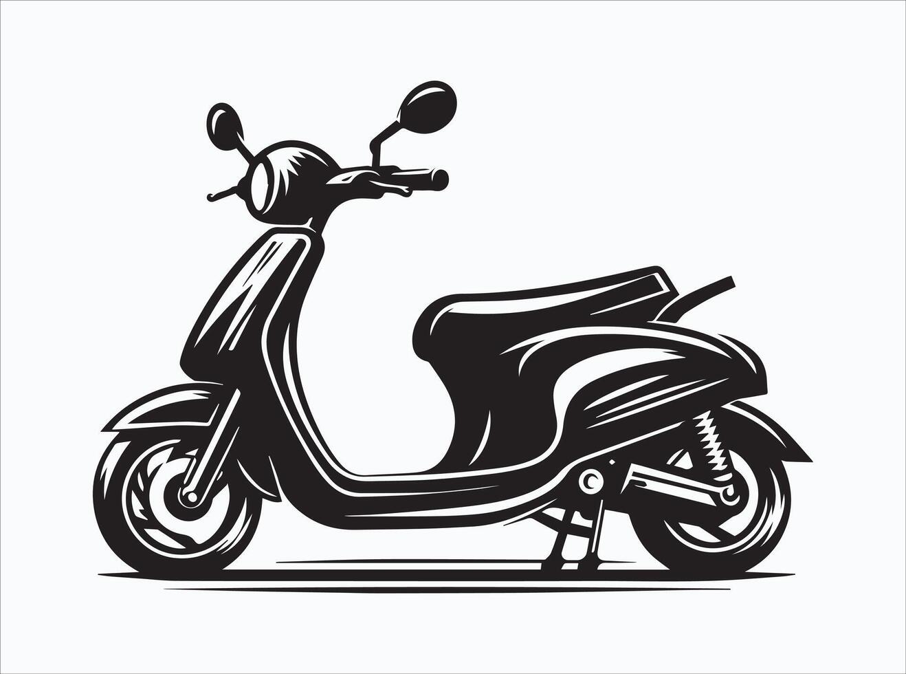 Unique Black Electric Scooter Silhouette for Crafting and Designing vector