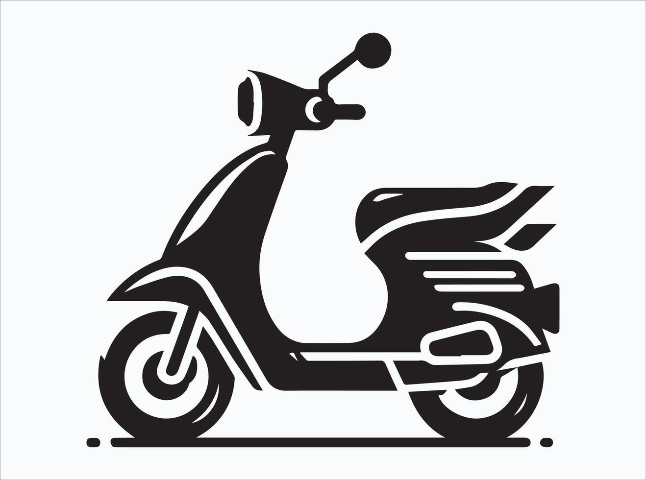 Classic Black Electric Scooter Silhouette for Branding and Marketing vector