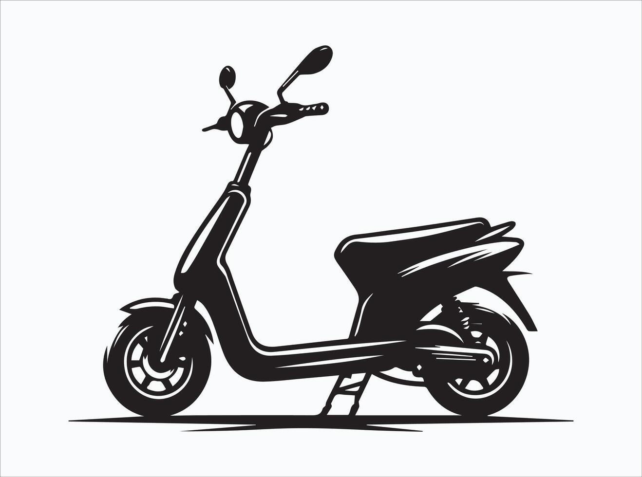 Black Electric Scooter Silhouette for Web and Social Media Graphics vector