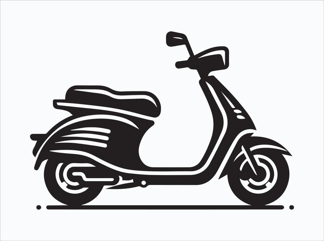 Electric Scooter Silhouette in Solid Black for Creative Use vector