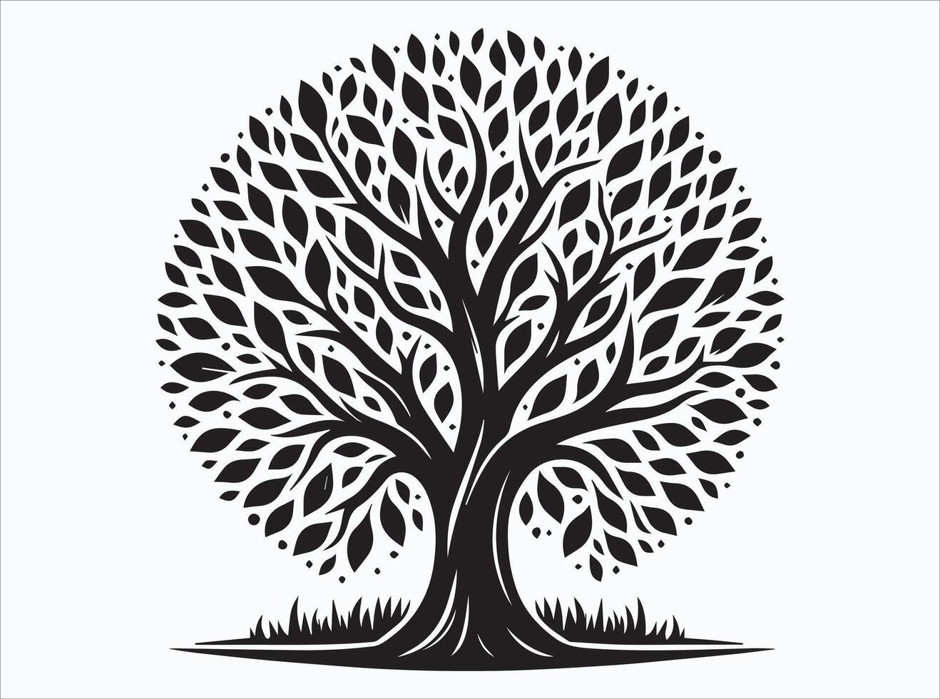 Simple and Stylish Black Color Tree Silhouette Collection vector