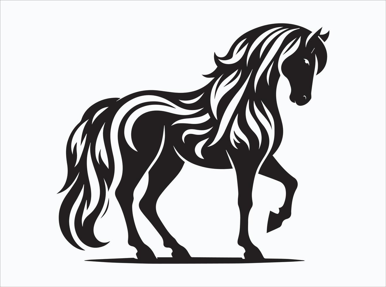 Black Color Horse Silhouette for Personalized Design Projects vector
