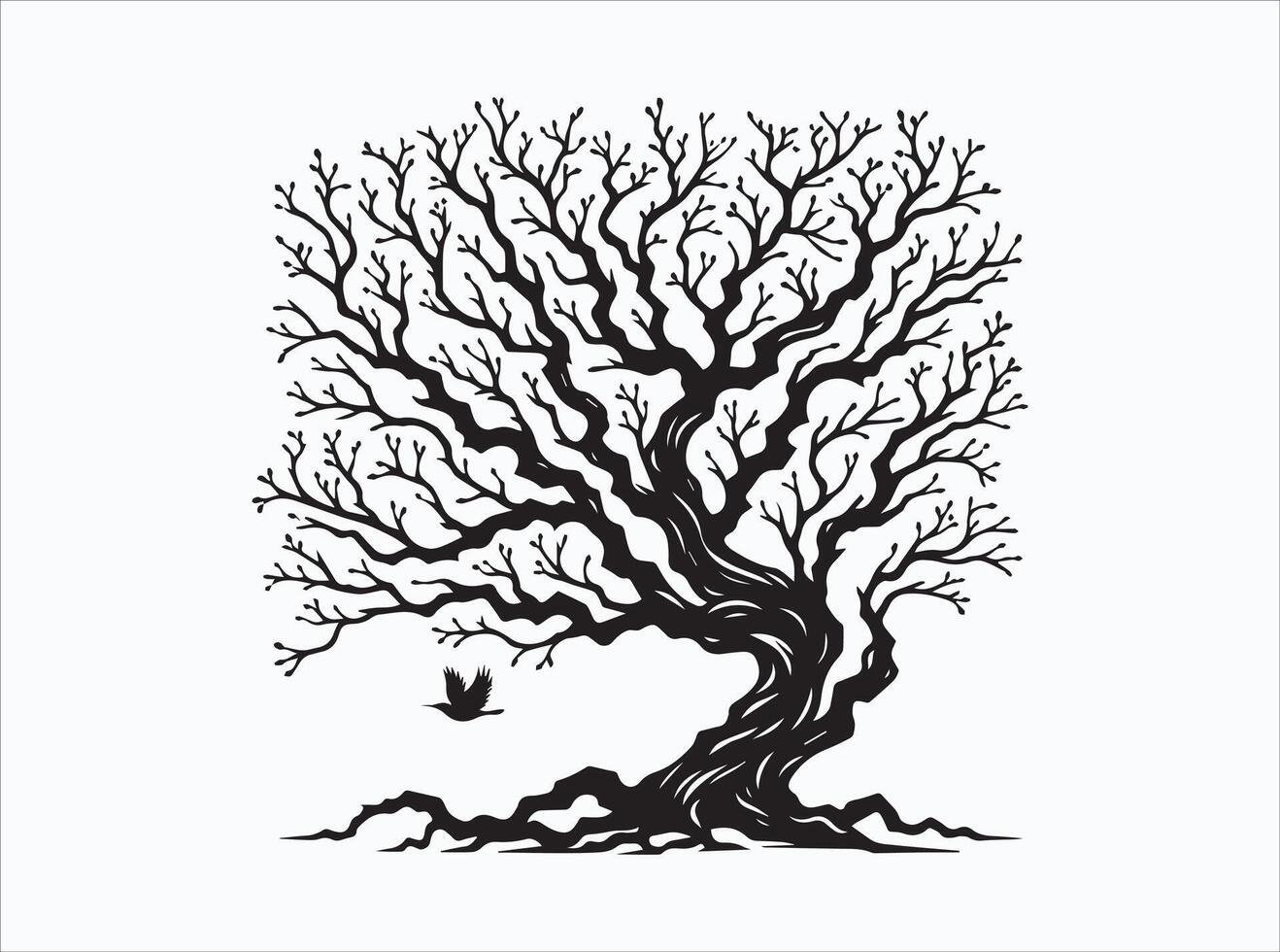 Black Color Tree Branch Silhouette for Rustic and Natural Themes vector