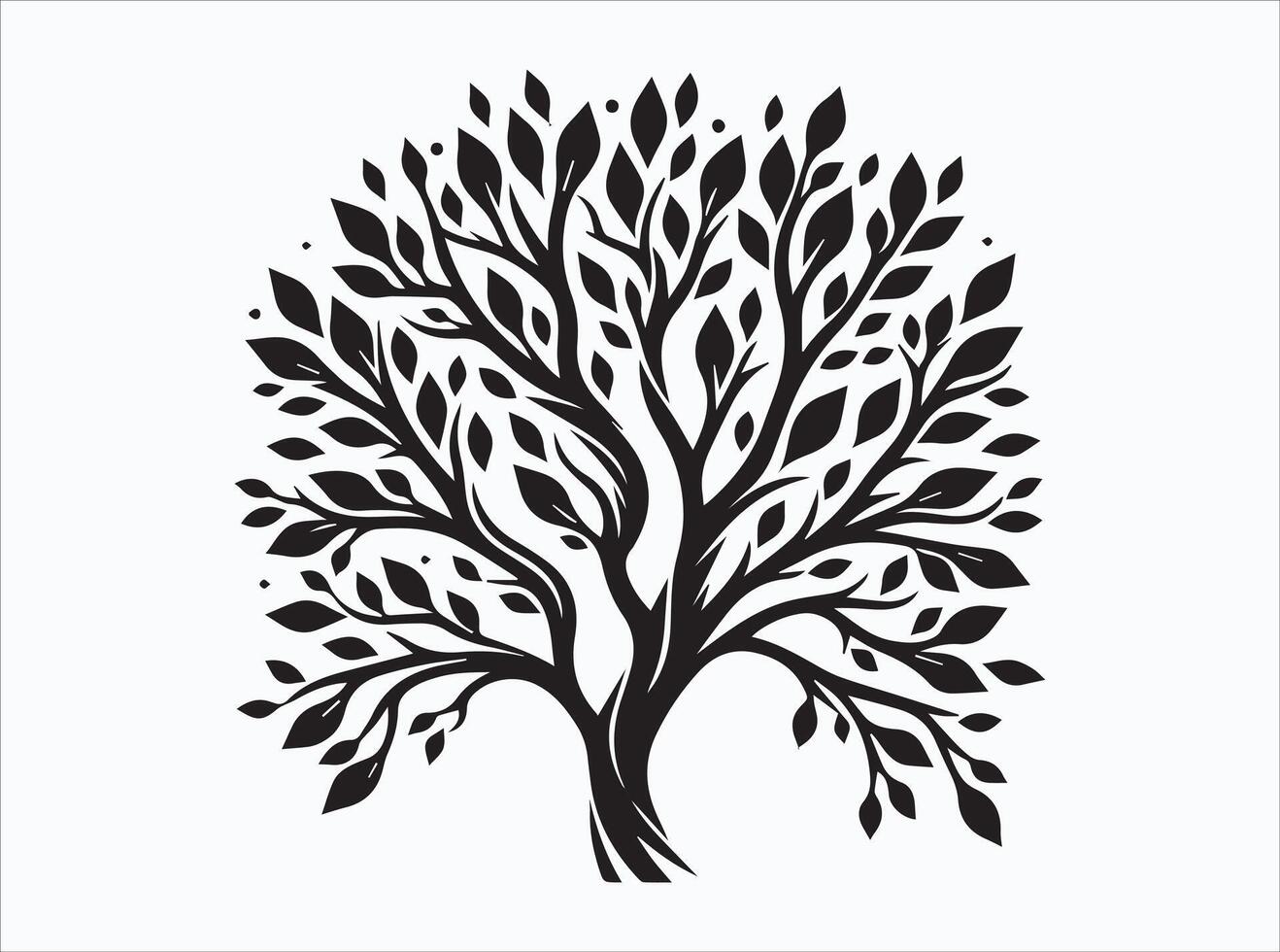 Minimalist Black Color Tree Branch Silhouette for Stylish Graphics vector