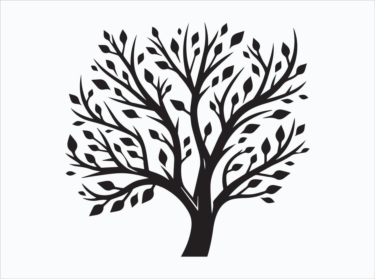 Black Color Tree Branch Silhouette for Nature Inspired Art vector