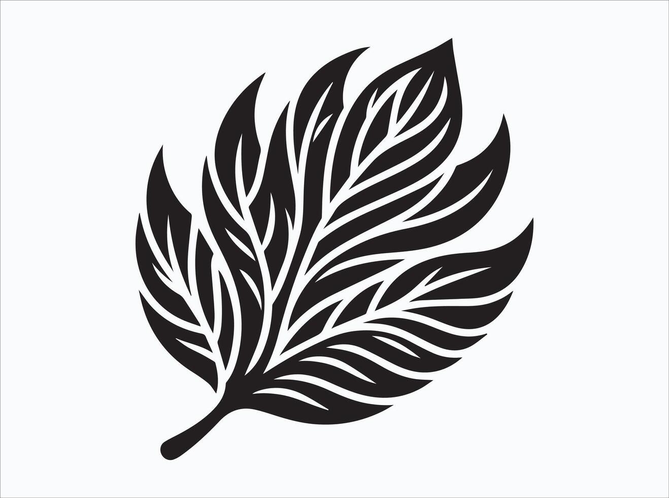 High Quality Black Color Leaf Silhouette for Prints and Decor vector