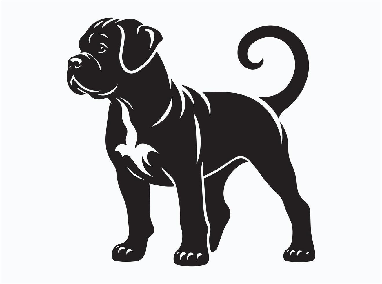Black Color Dog Silhouette for Logos and Branding Designs vector