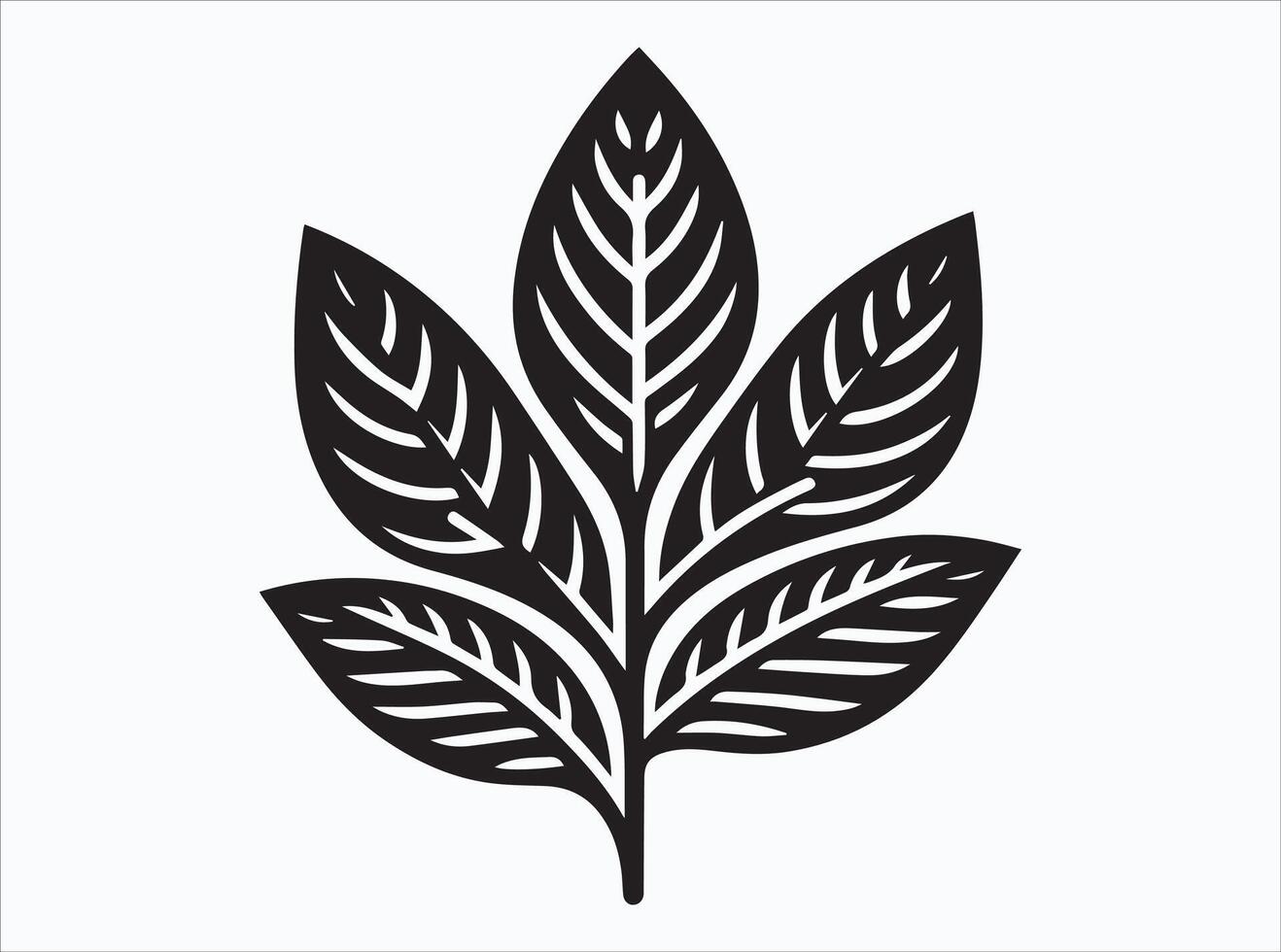 Black Color Leaf Silhouette of Autumn and Spring Leaves vector