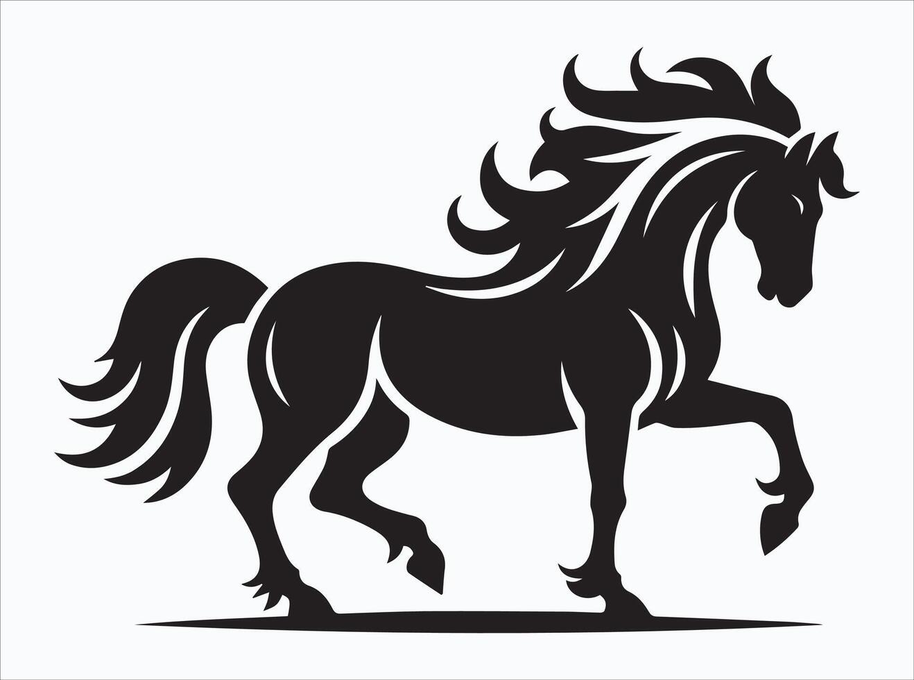 High Quality Black Color Horse Silhouette for Digital Art vector