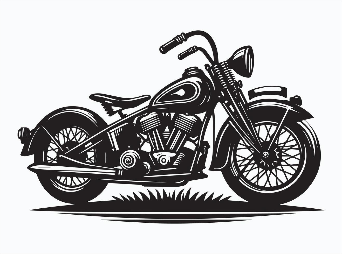 Simple Black Vintage Motorcycle Silhouette for Digital and Print Projects vector