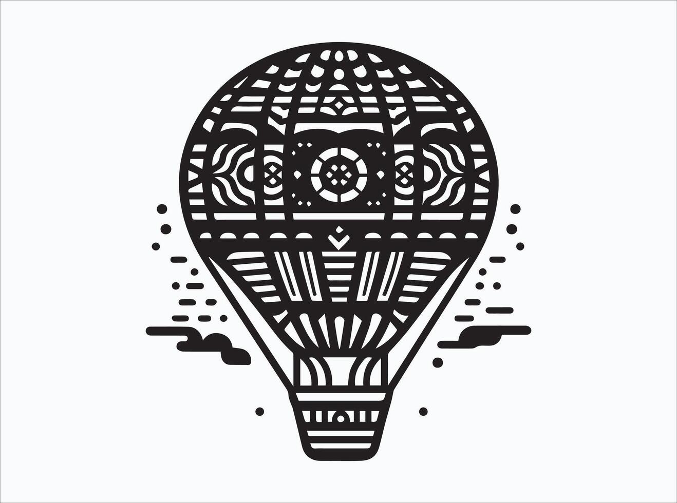 Simple Black Hot Air Balloon Silhouette for Digital and Print Projects vector