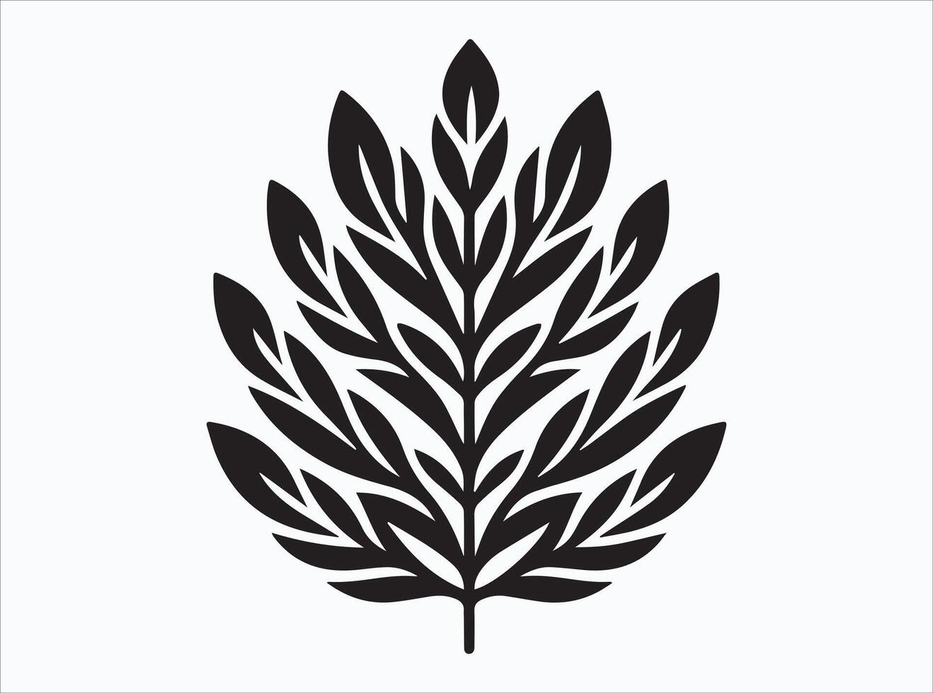 Black Color Leaf Silhouette for Nature and Botanical Themes vector
