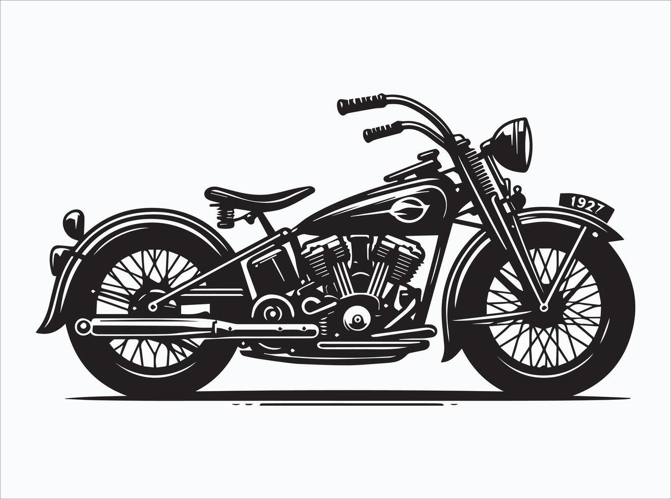 Elegant Black Vintage Motorcycle Silhouette for Posters and Branding vector