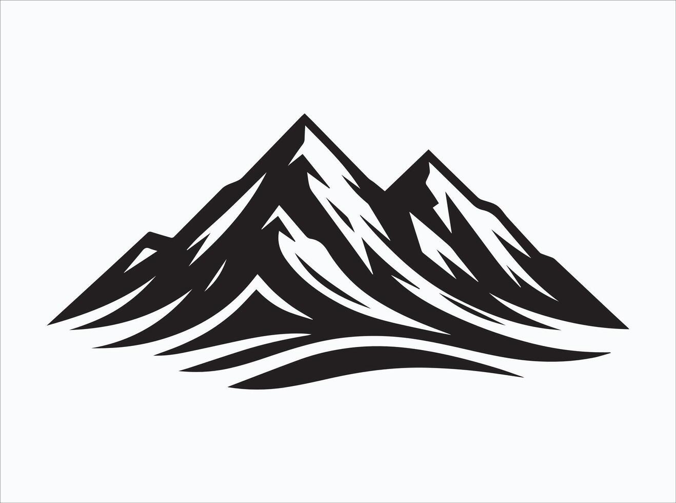 High Quality Black Color Mountain Silhouette for Prints and Decor vector