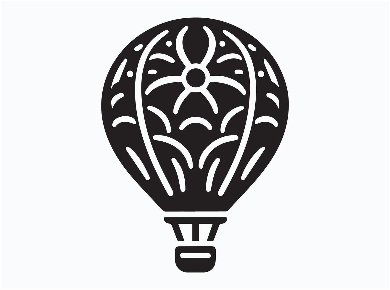 Black Hot Air Balloon Silhouette for T Shirt and Sticker Prints vector