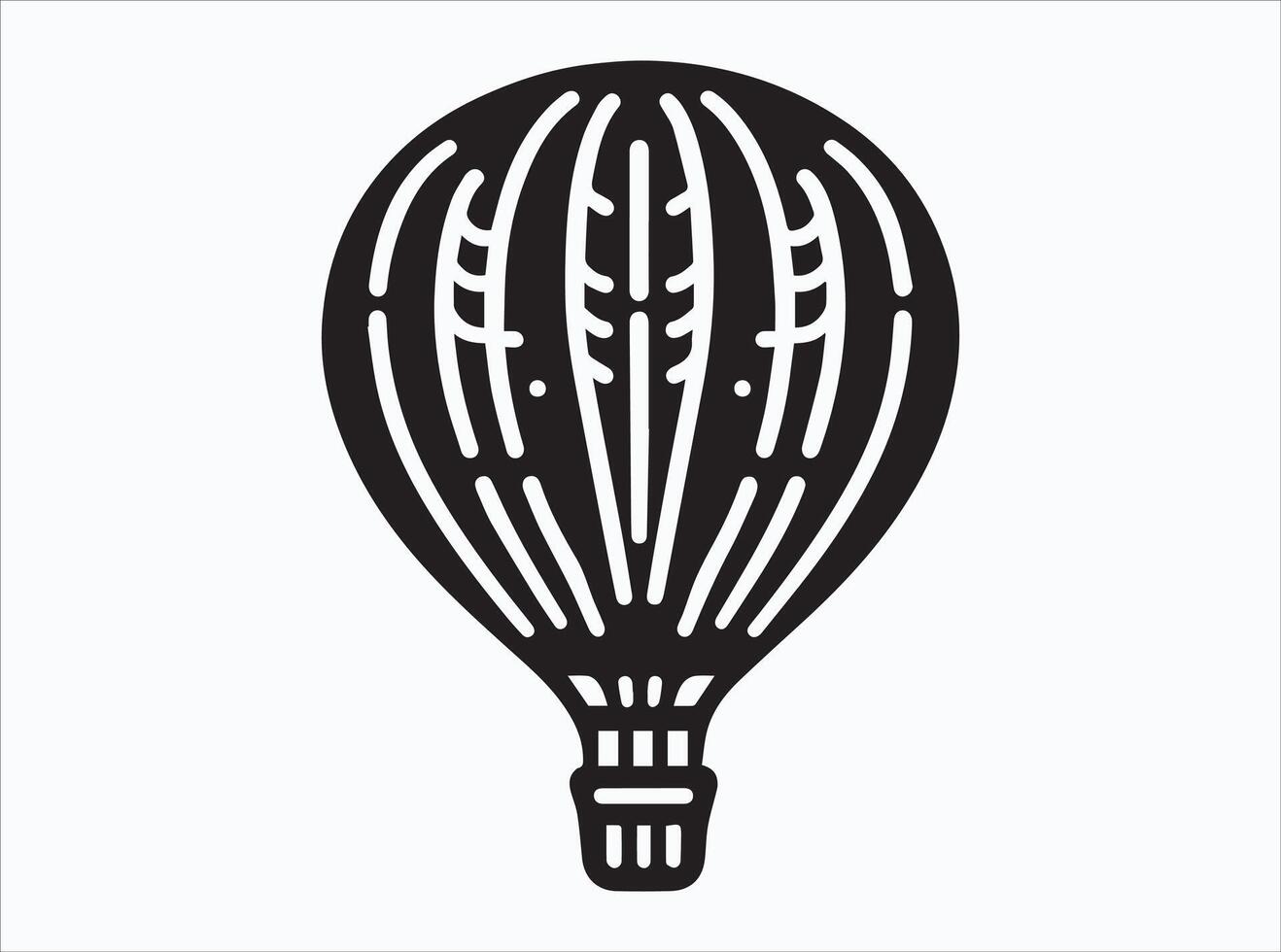 Perfect Black Hot Air Balloon Silhouette for Personal and Commercial Use vector