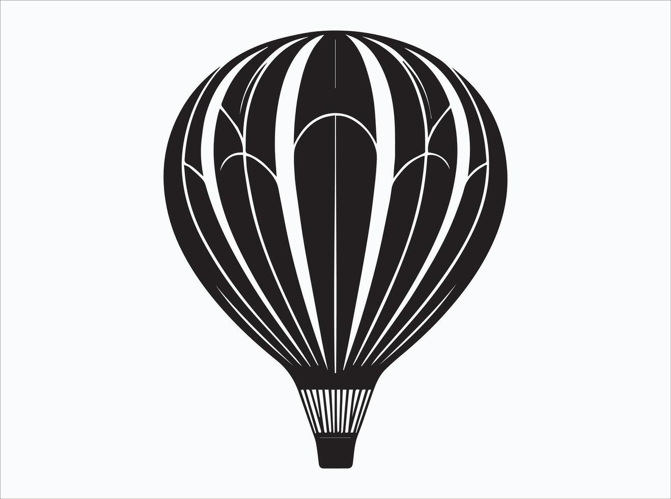 Editable Black Hot Air Balloon Silhouette for Custom Creations vector