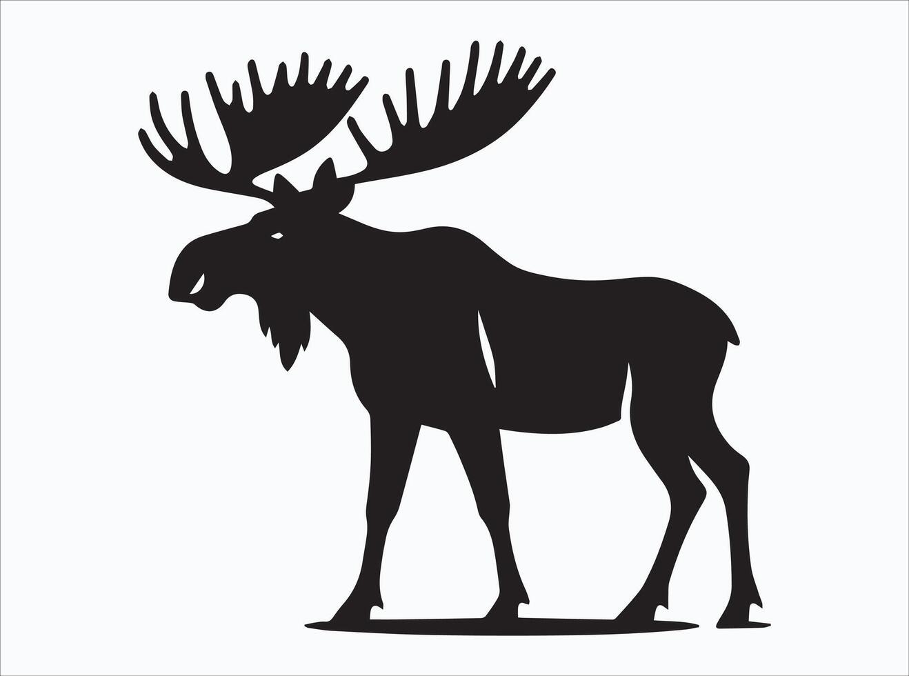 Black Color Moose Silhouette for Hunting and Outdoor Themes vector