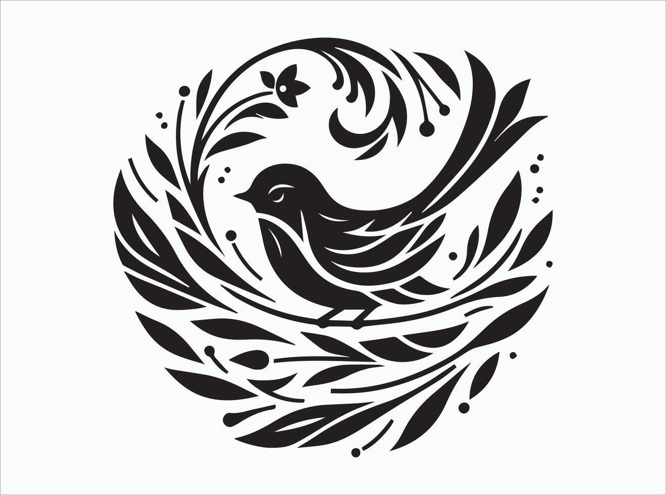 Solid Black Color Birds Silhouette Collection of Flying and Perched Bird Shapes for Art and Design vector