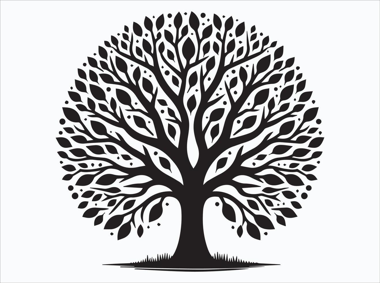 Black Color Tree Silhouette for Decorative and Craft Ideas vector