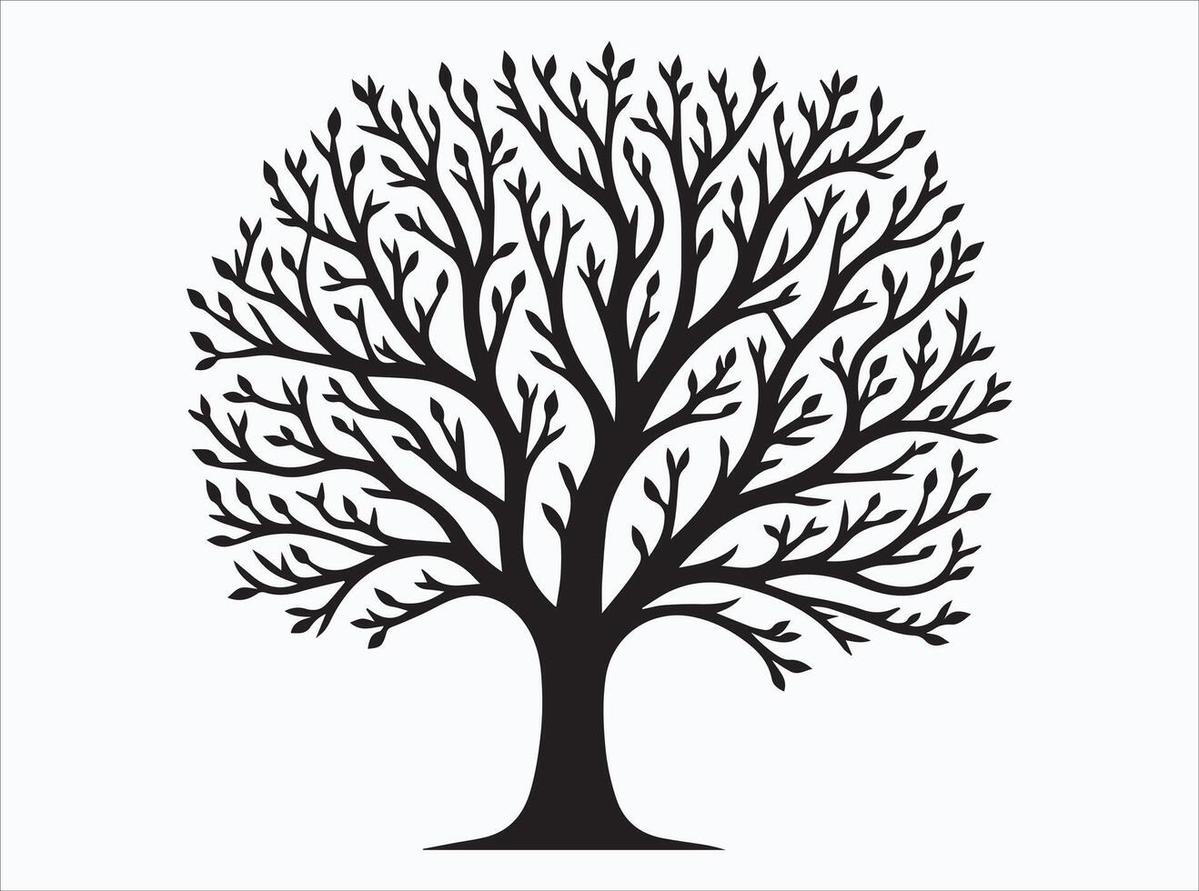 Artistic Black Color Tree Branch Silhouette for Unique Artwork vector