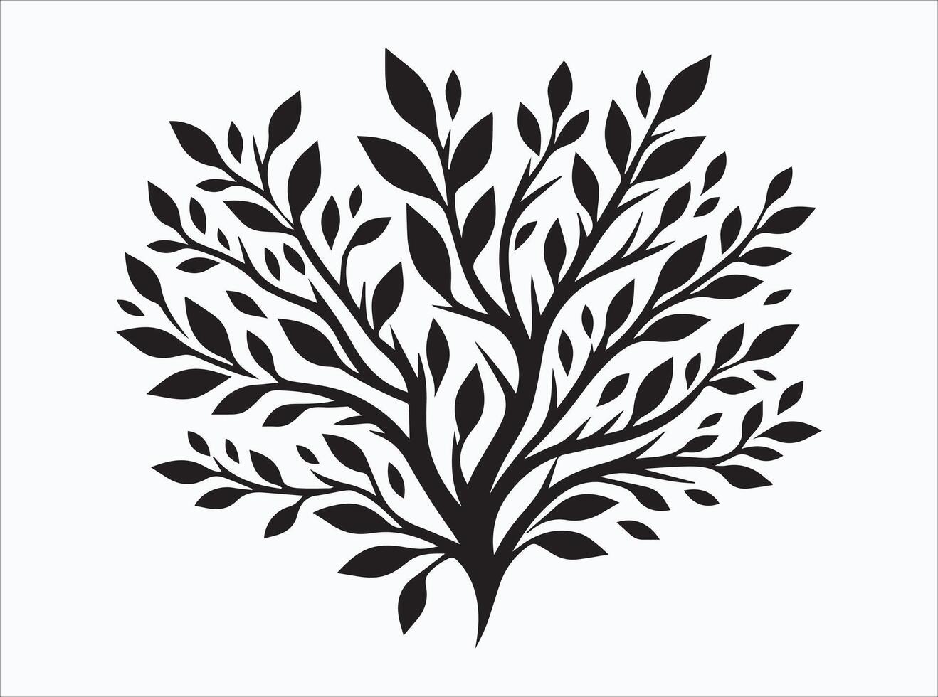 Black Color Tree Branch Silhouette for Logos and Branding Designs vector