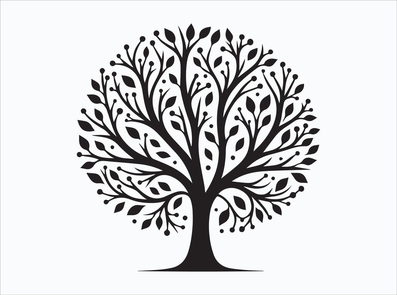 Solid Black Color Tree Branch Silhouette for Craft Projects vector