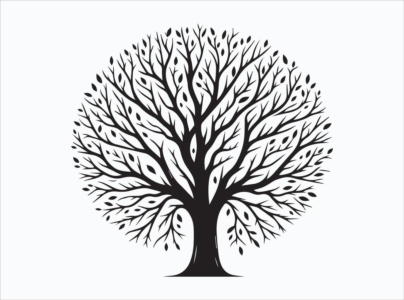 Decorative Black Color Tree Branch Silhouette for Home Interiors vector