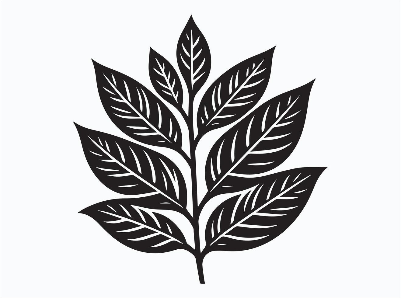 Black Color Leaf Silhouette for Logos and Branding Designs vector