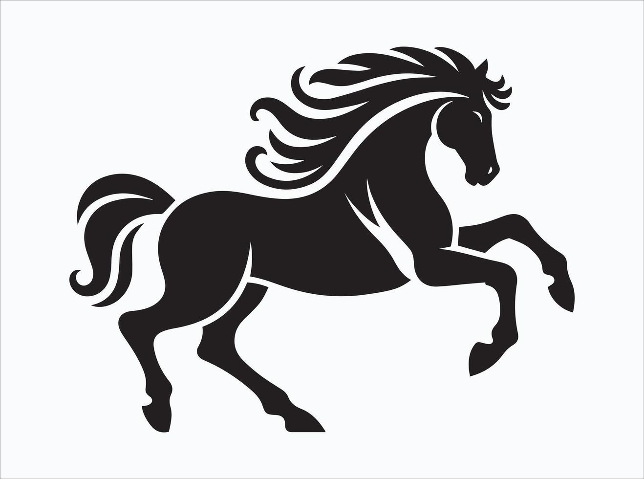 Minimalist Black Color Horse Silhouette for Stylish Graphics vector
