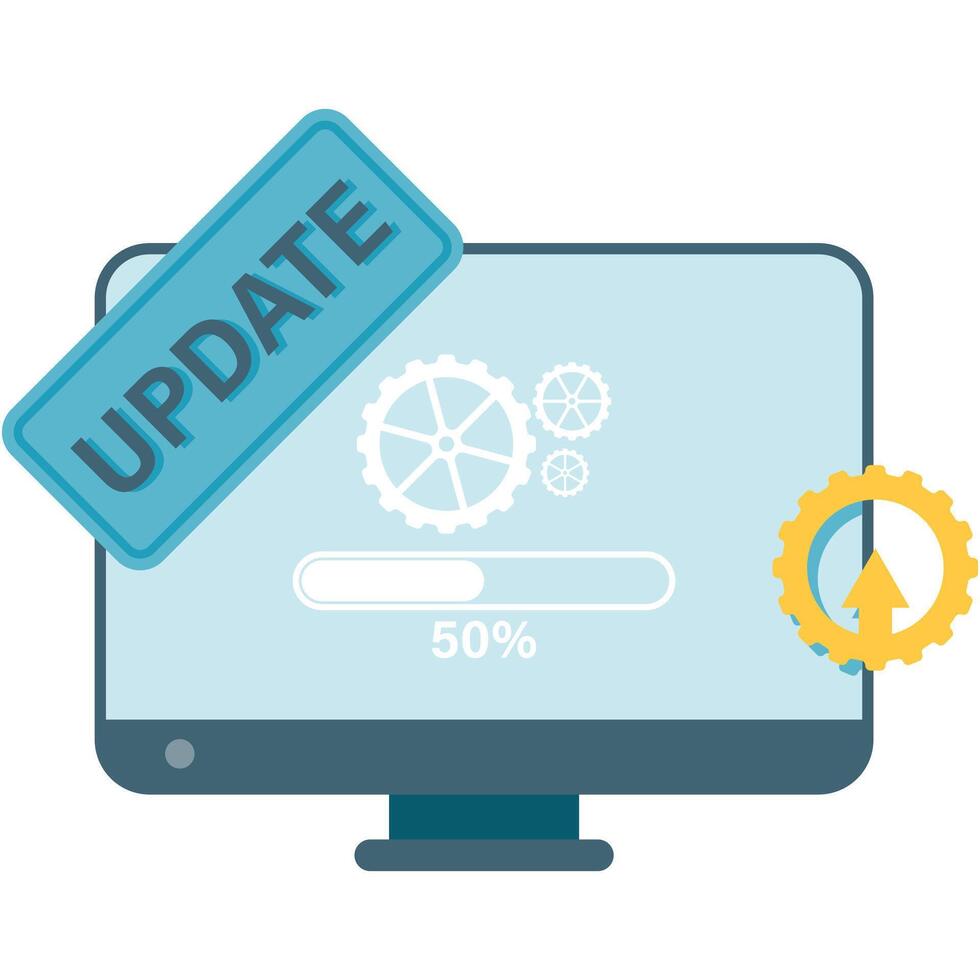 System Upgrade, business improvement and presentation vector