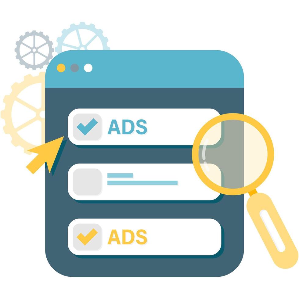 Ad optimization, campaign illustrations and brand promotions vector