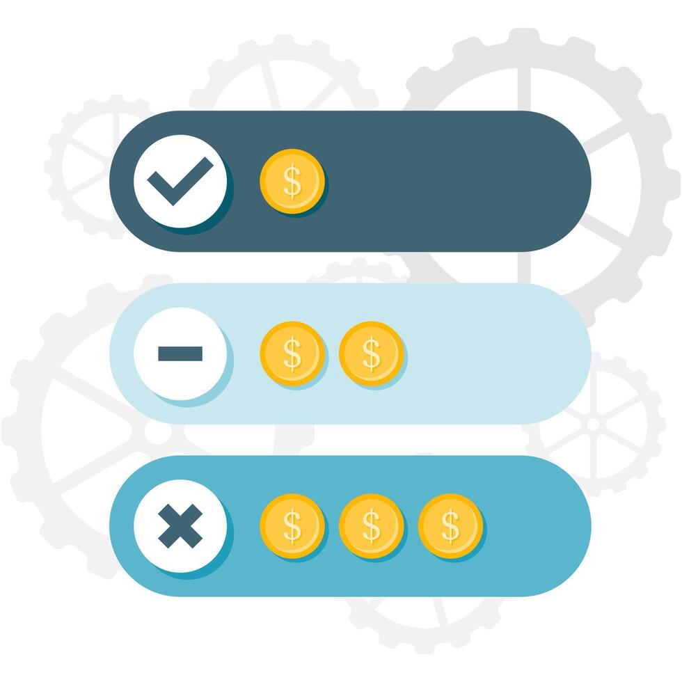 cost control, financial illustrations and capital management vector