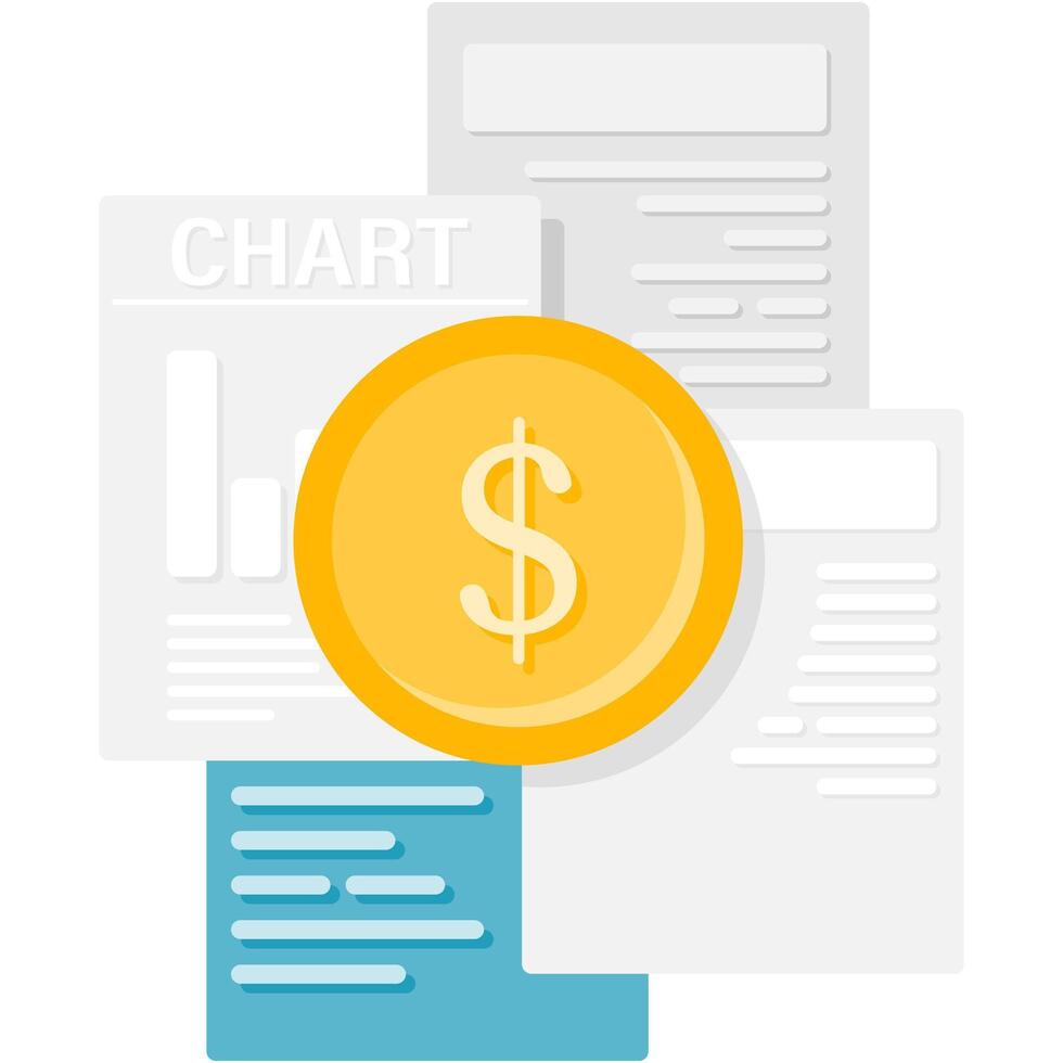 financial report, business illustrations and financial reports vector