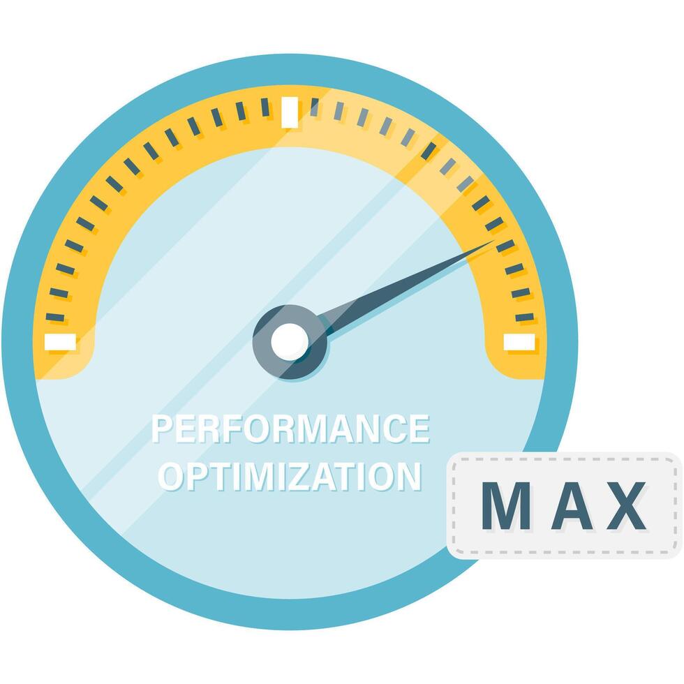 Performance Optimization, business improvement and presentation vector