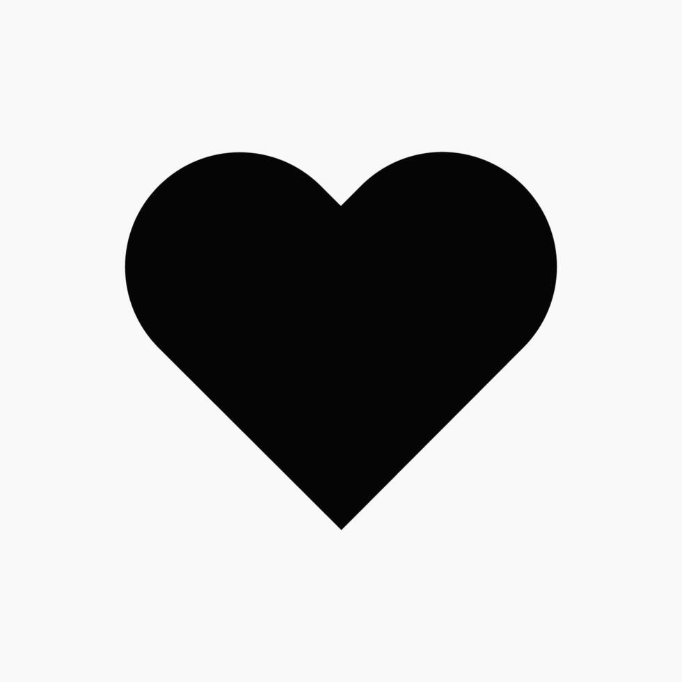 Stylish Black Heart Icon for Various Uses vector