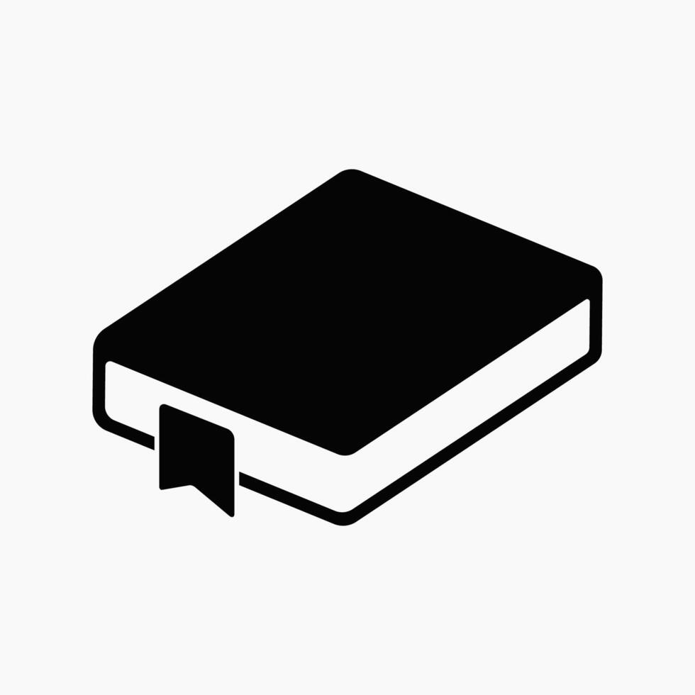 Black Book Icon with Bookmark vector