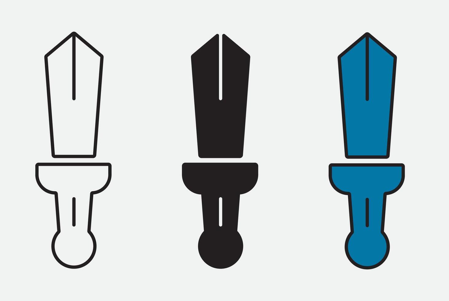 Stylish Multi-Colored sword Icon Set vector
