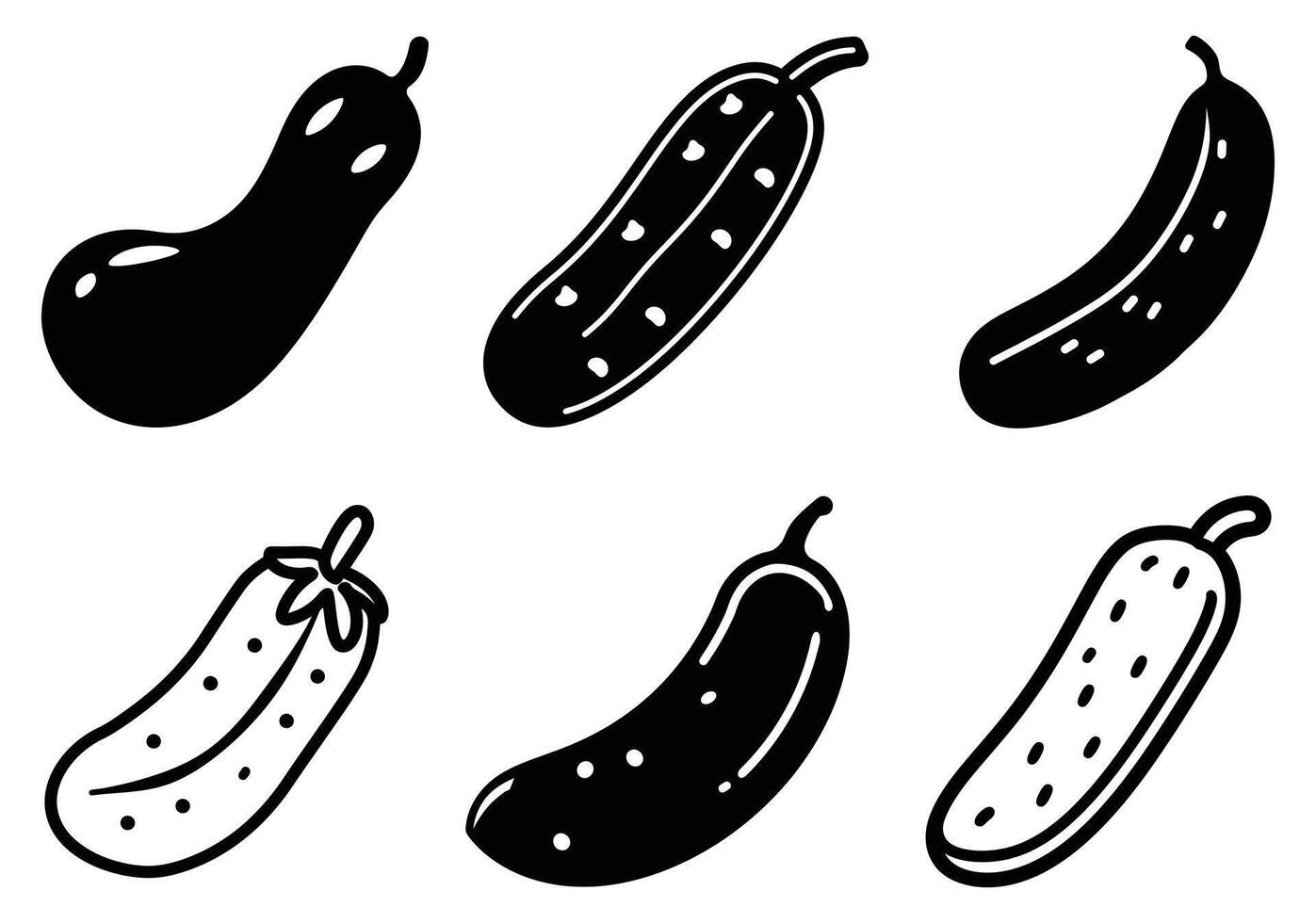 Cucumber black icon drawing white background illustration design. vector