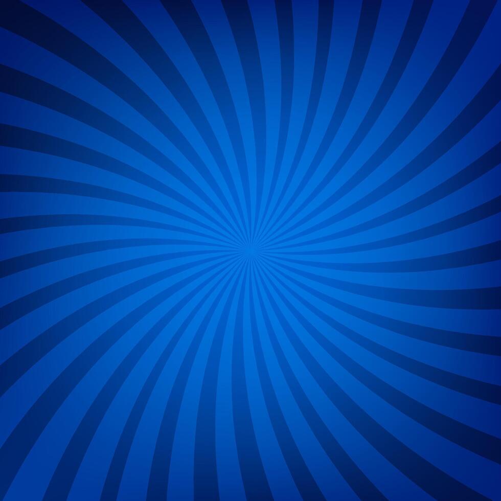 Abstract blue gradient color spiral ray lines background. Wallpaper design vector