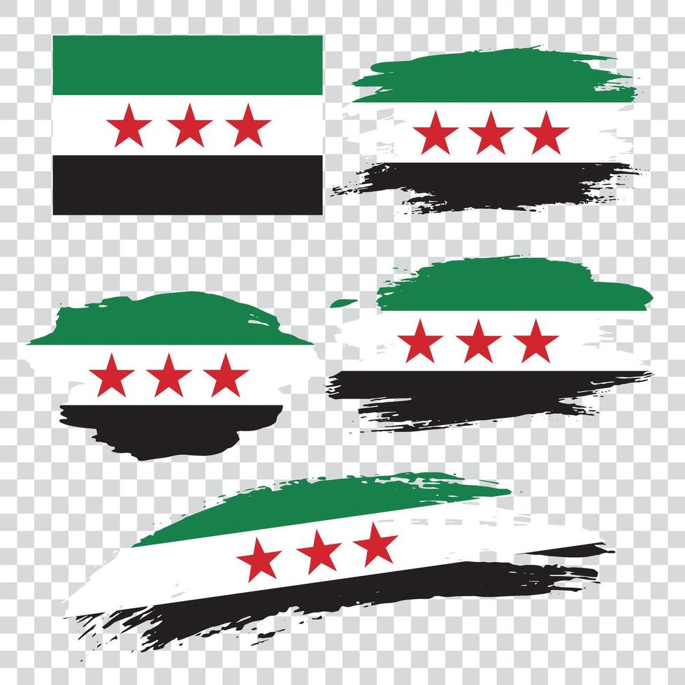 Hand drawn brush stroke flag of Syria vector