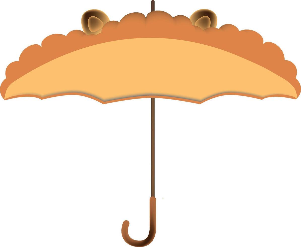 Cute umbrella with lion vector