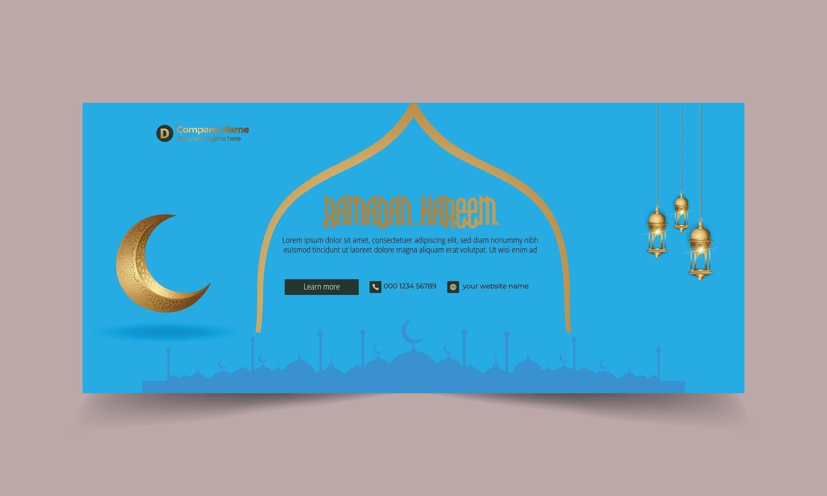 timeline cover template, Ramadan Kareem Mubarak Template banner for social network vector
