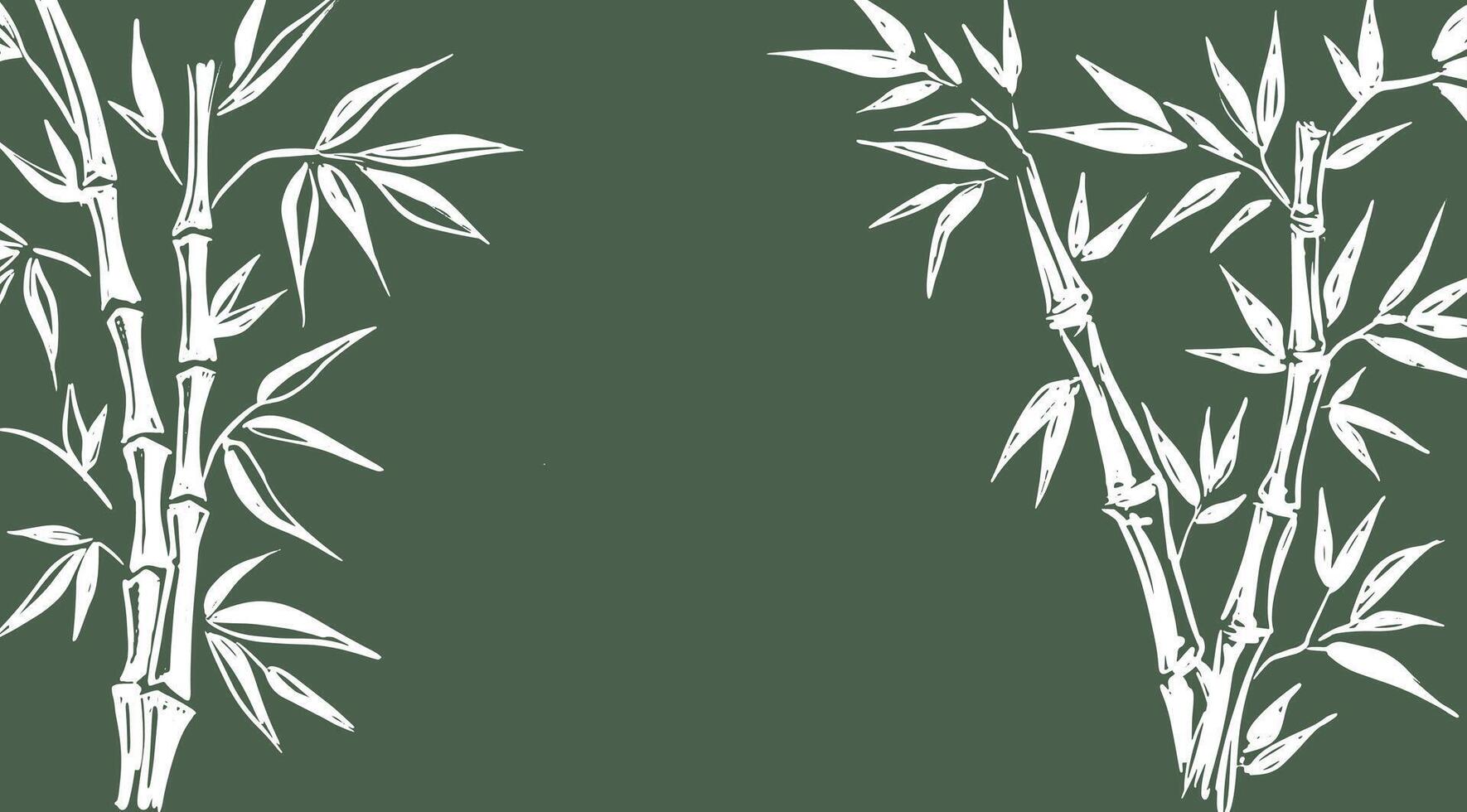 Frame with Bamboo tree , Hand drawn style. vector