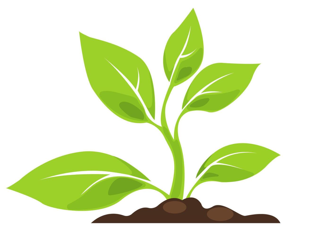 Growing green plant illustration representing nature and environmental health in a simple design vector