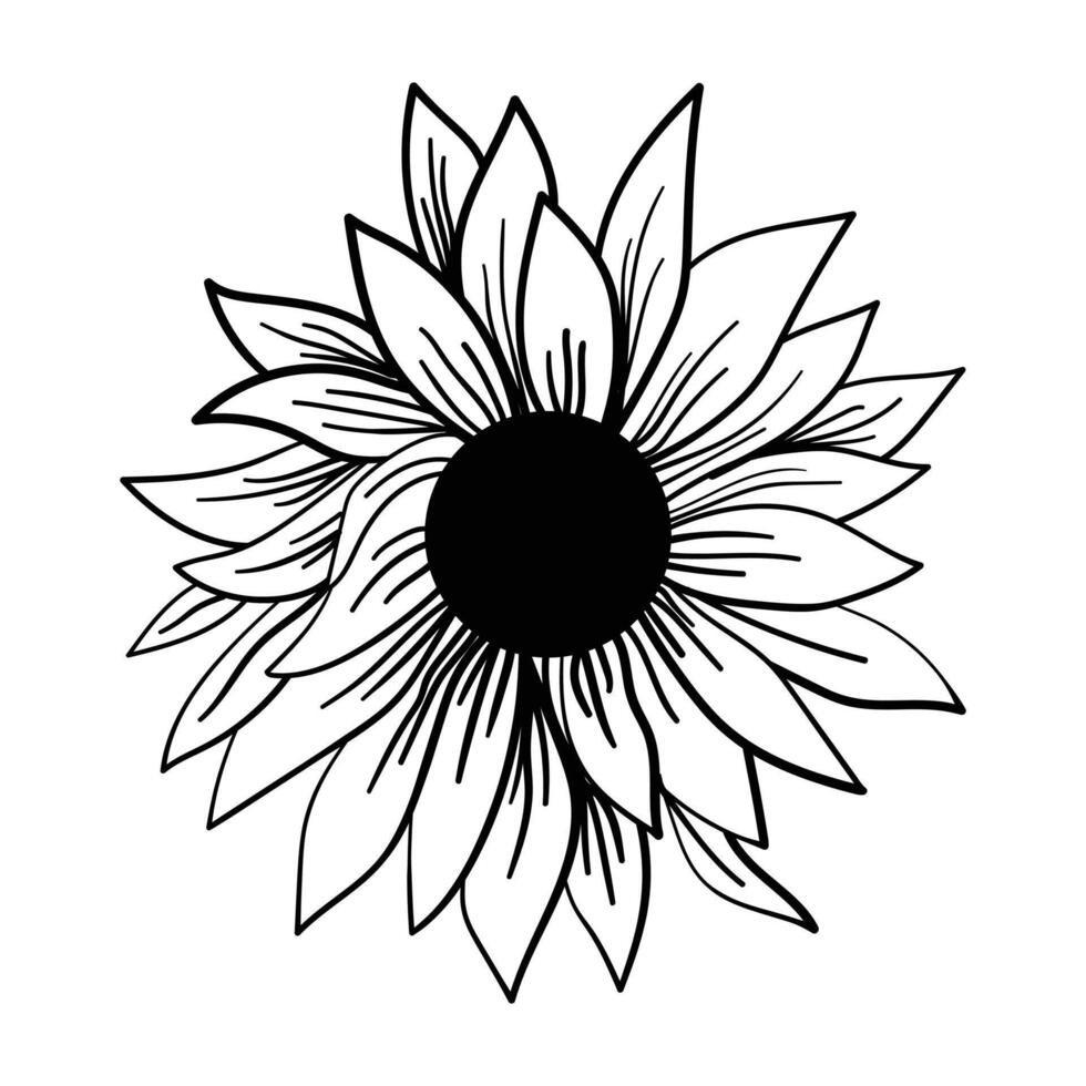 Sunflower Coloring Pages Exquisite Sunflower Bouquet Line Art for Adding a Personal Creative Touch to Your Projects. vector
