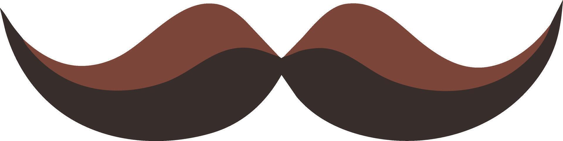 Classic Brown Mustache Icon Quirky Design Element Father's Day Icon Moustache vector