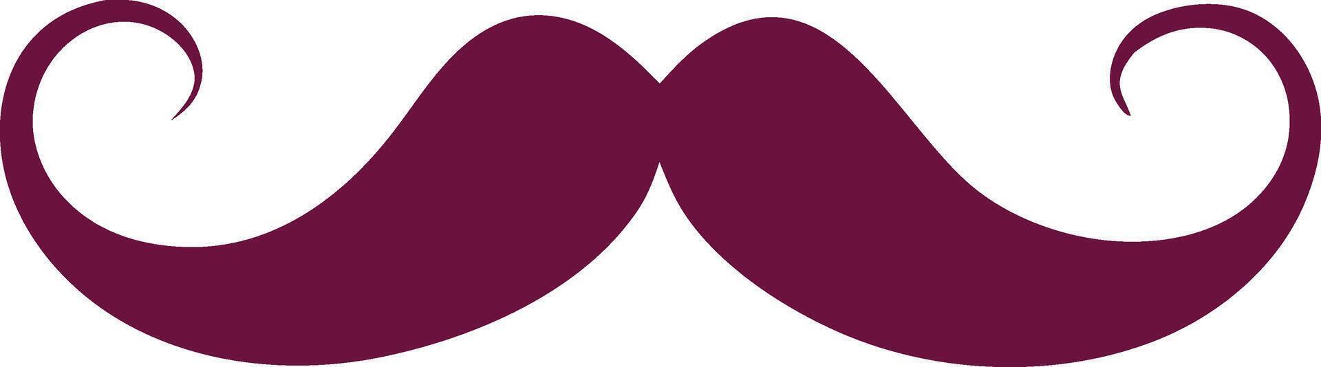 Swirled Purple Mustache Icon Quirky Design Element Father's Day Icon Moustache vector