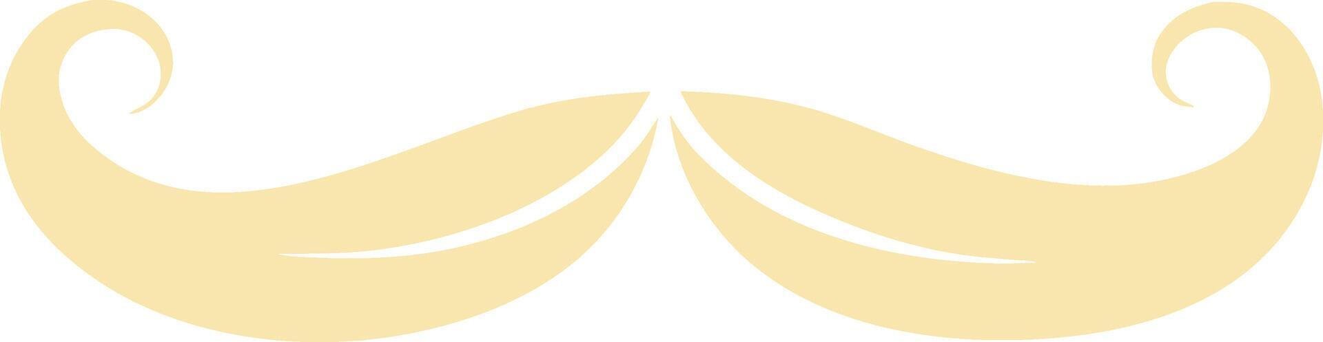 Curly Creme Off White Mustache Icon Quirky Design Element Father's Day Icon Moustache vector
