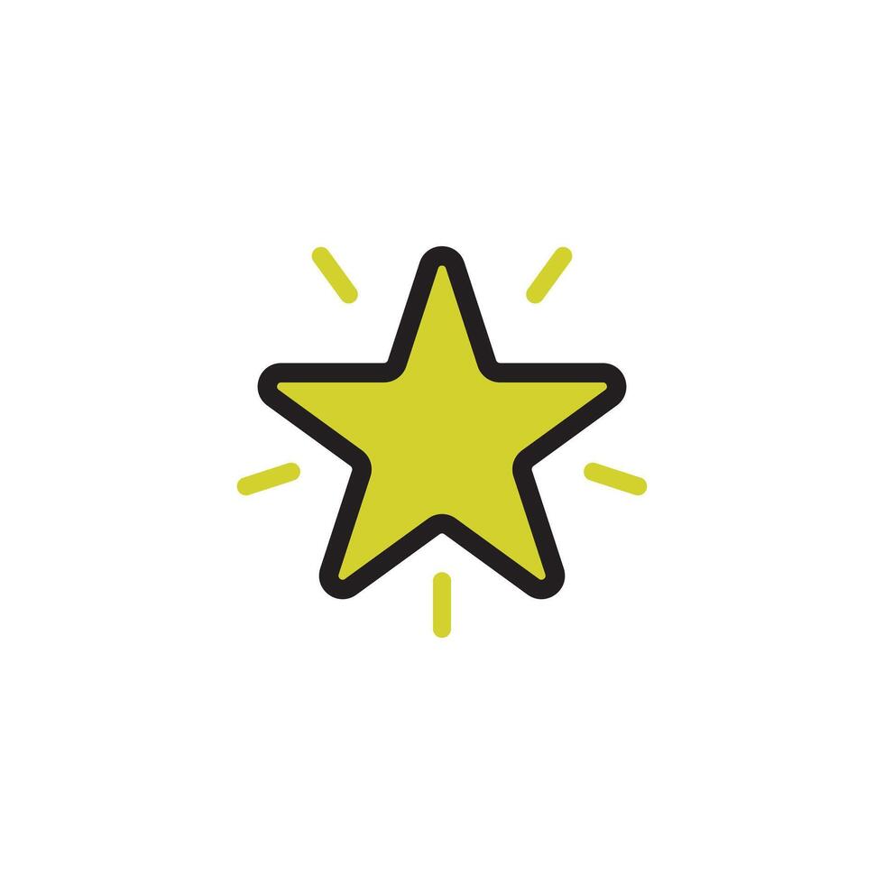 A yellow star icon on a white background vector